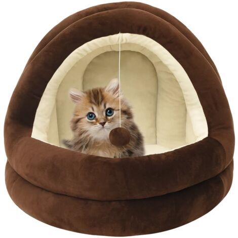Cama para gatos color marrón y crema 40x40x35 cm vidaXL