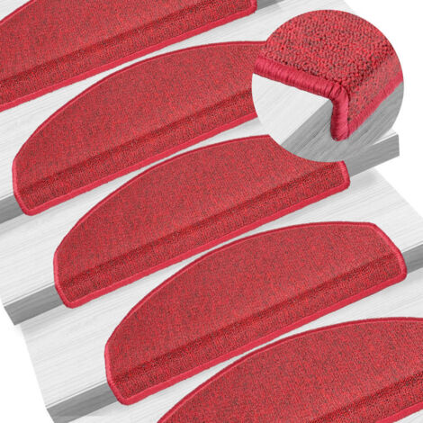 Felpudos para escaleras 10 unidades 65x24x4 cm Rojos Semicirculares Grandes vidaXL