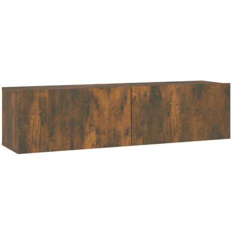 Mueble de pared TV contrachapado roble ahumado 120x30x30 cm vidaXL