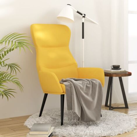 Sillón de relax de tela amarillo mostaza vidaXL