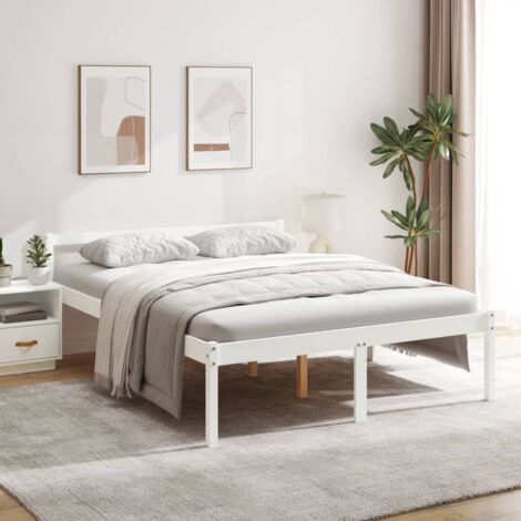 Cama senior de matrimonio sin colchón blanco 150x200 cm vidaXL (1/5)