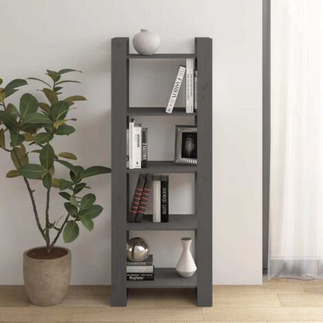 Estantería/divisor de espacios madera maciza gris 60x35x160 cm vidaXL