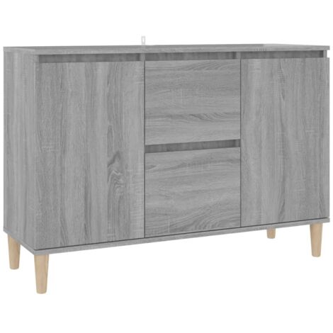 Aparador de madera de ingeniería gris Sonoma 101x35x70 cm vidaXL