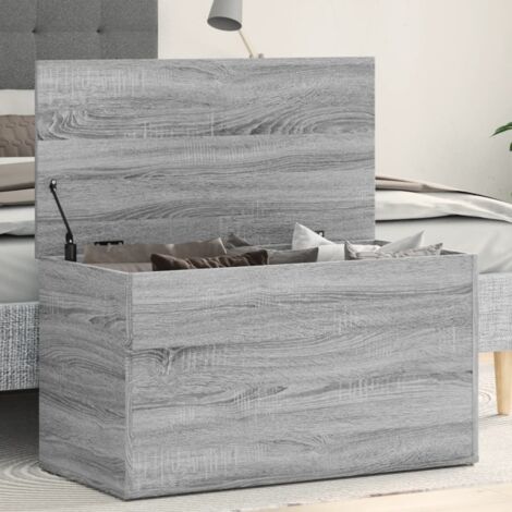 Baúl de almacenaje madera contrachapada gris Sonoma 84x42x46 cm vidaXL