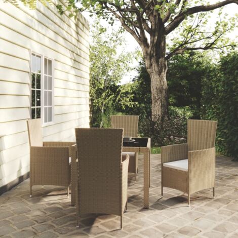 Furniture Limited - Set de comedor de jardín 5 pzas y cojines
