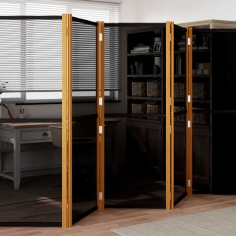 Partition/Biombo con 6 paneles 420x180 cm negro