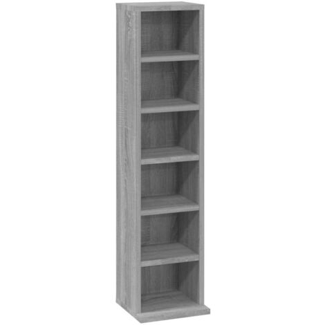 Estantería para CD madera contrachapada gris Sonoma 21x20x88 cm vidaXL