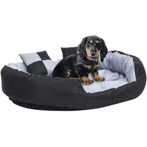 Cojín para perro reversible y lavable gris y negro 110x80x23 cm vidaXL