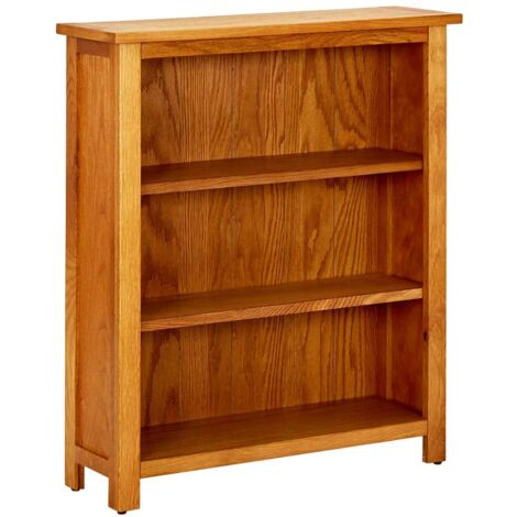 vidaX Estantería de 3 niveles de madera maciza de roble 70x22,5x82 cm vidaXL