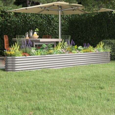 Jardinera arriate acero galvanizado plata 332x40x36 cm vidaXL