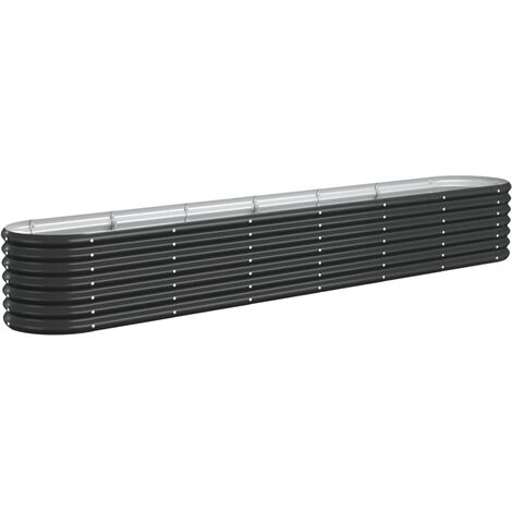 Jardinera arriate acero galvanizado antracita 260x40x36 cm vidaXL
