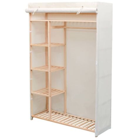 Armario de tela y madera de pino 110x40x170 cm vidaXL