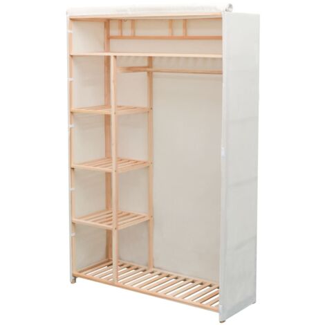 Armario de tela y madera de pino 110x40x170 cm vidaXL