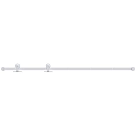 Vidaxl – Kit herrajes para puertas correderas de acero blanco 183 cm – Componente incluido: moldura de puerta – Rodamientos internos para deslizamiento suave (1/6)