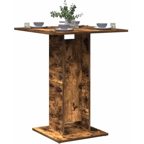 Mesa de bistró madera contrachapada roble ahumado 60x60x75 cm vidaXL (1/5)