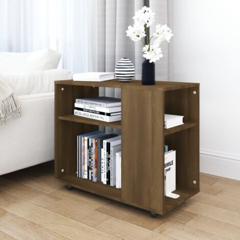 Mesa auxiliar madera contrachapada roble marrón 70x35x55 cm vidaXL