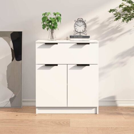Aparador de madera contrachapada blanco 60x30x70 cm vidaXL
