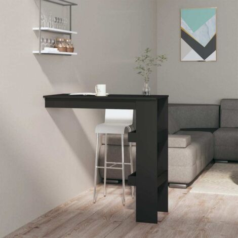 Mesa de bar de pared madera contrachapada negro 102x45x103,5cm vidaXL