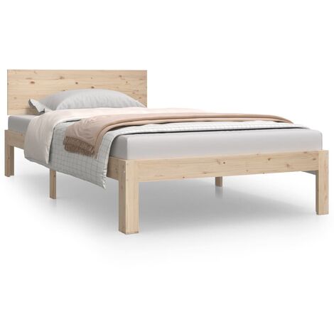 Estructura de cama madera maciza de pino 100x200 cm vidaXL - Marrón