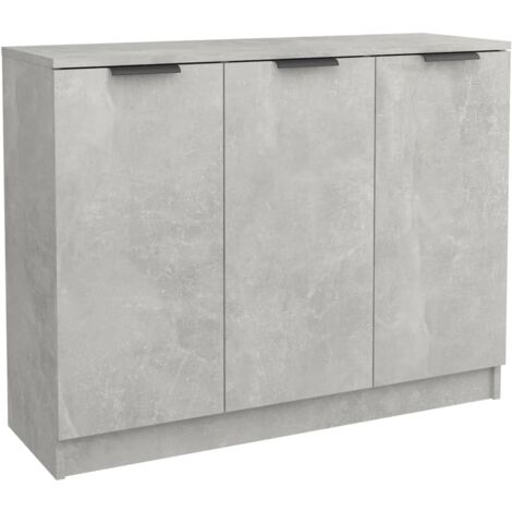 Aparador de madera contrachapada gris hormigón 90,5x30x70 cm vidaXL