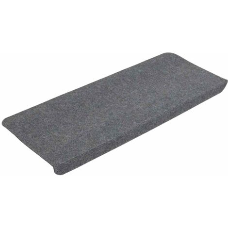 Alfombrilla autoadhesiva de escalera 15 uds gris 65x24,5x3,5 cm vidaXL