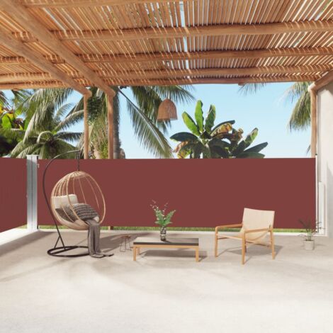 Toldo lateral retráctil marrón 160x1000 cm vidaXL