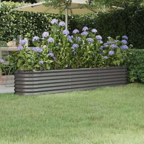 Jardinera arriate acero galvanizado gris 224x40x36 cm vidaXL