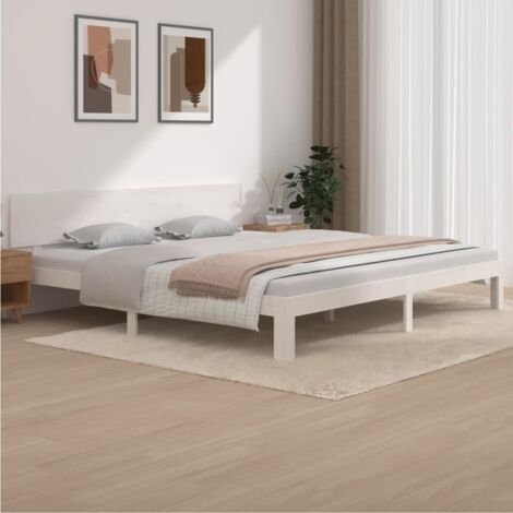Estructura de cama sin colchón madera de pino blanco 200x200 cm vidaXL