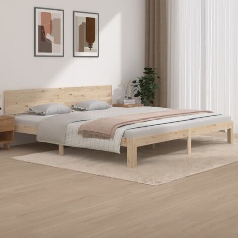 Estructura de cama sin colchón madera maciza de pino 200x200 cm vidaXL