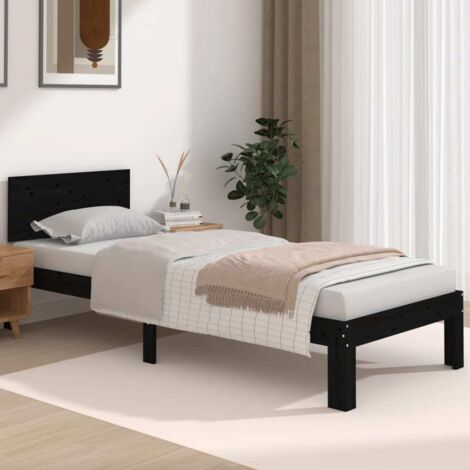 Estructura de cama individual sin colchón negro 75x190 cm vidaXL