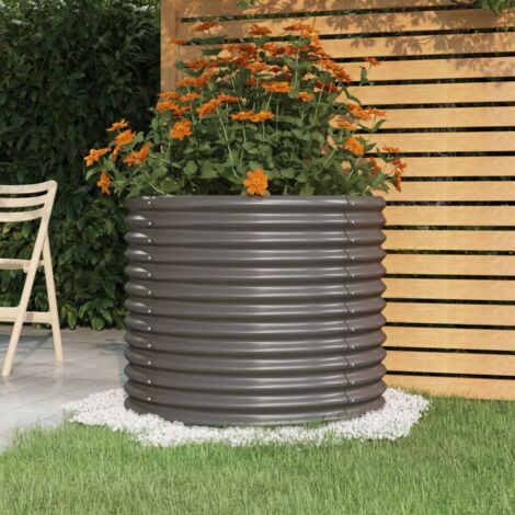 Jardinera de acero galvanizado gris 80x80x68 cm vidaXL