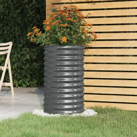 Jardinera acero galvanizado antracita 40x40x68 cm vidaXL (1/4)
