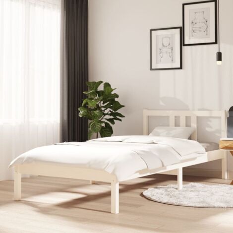 Estructura de cama sin colchón madera maciza blanco 90x200 cm vidaXL (1/5)