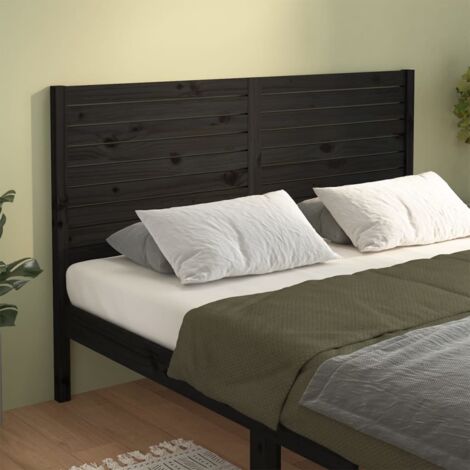 Cabecero de cama madera maciza de pino negro 146x4x100 cm vidaXL