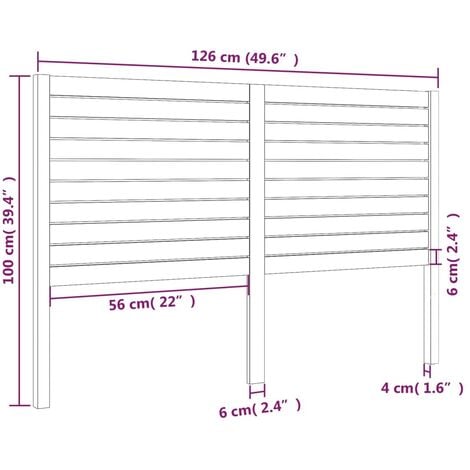 Cabecero de cama madera maciza de pino blanco 126x4x100 cm vidaXL