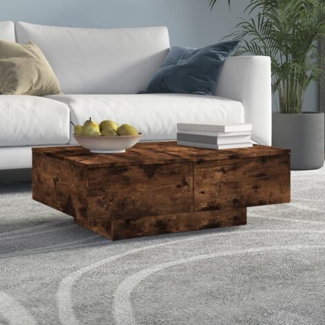 Mesa de centro madera contrachapada roble ahumado 90x60x31 cm vidaXL