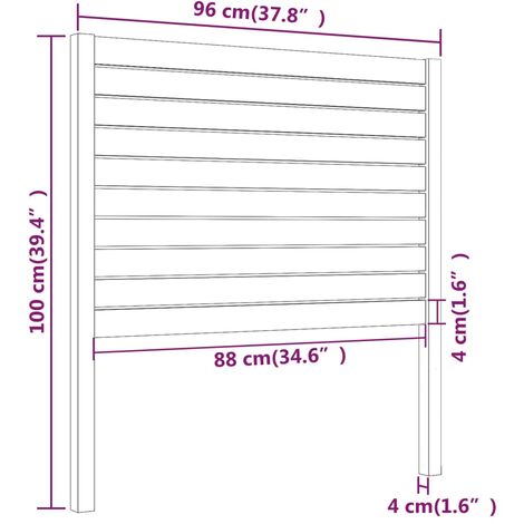 Cabecero de cama madera maciza de pino blanco 96x4x100 cm vidaXL