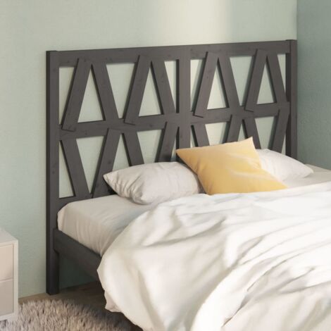 Cabecero de cama madera maciza de pino gris 146x4x100 cm vidaXL (1/5)