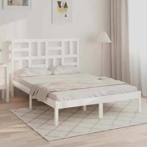 Estructura de cama sin colchón madera maciza blanco 120x200 cm vidaXL (1/5)