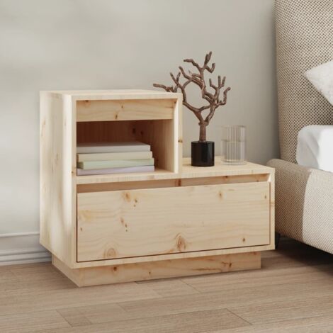 Mesita de noche madera maciza de pino 60x34x51 cm vidaXL