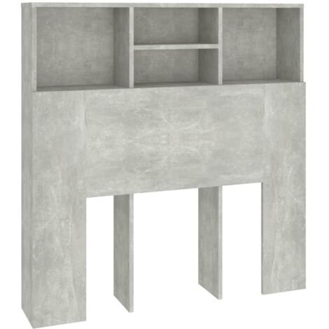 Mueble cabecero gris hormigón 100x19x103,5 cm vidaXL