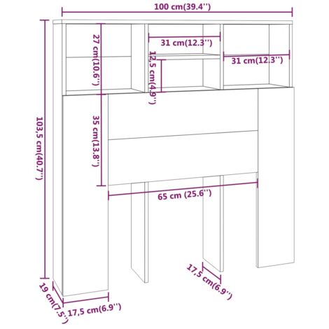 Mueble cabecero blanco 100x19x103,5 cm vidaXL