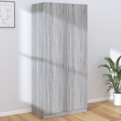 Armario madera contrachapada gris Sonoma 90x52x200 cm vidaXL