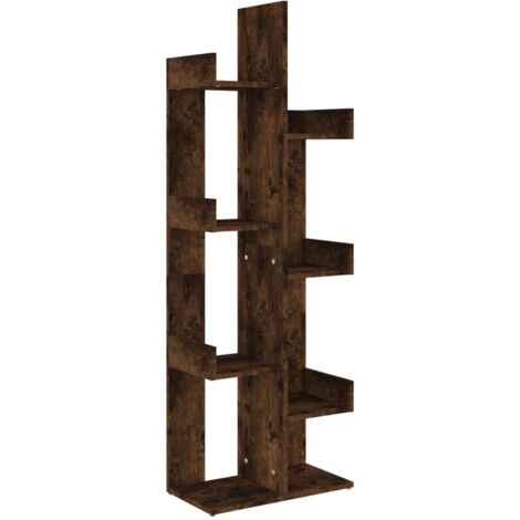 Estantería madera contrachapada roble ahumado 48x25,5x140 cm vidaXL (1/6)