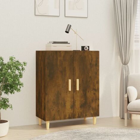 Aparador madera contrachapada color roble ahumado 70x34x90 cm vidaXL