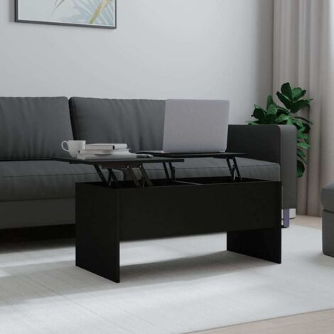 Mesa de centro madera de ingeniería negro 102x50,5x46,5 cm vidaXL (1/5)