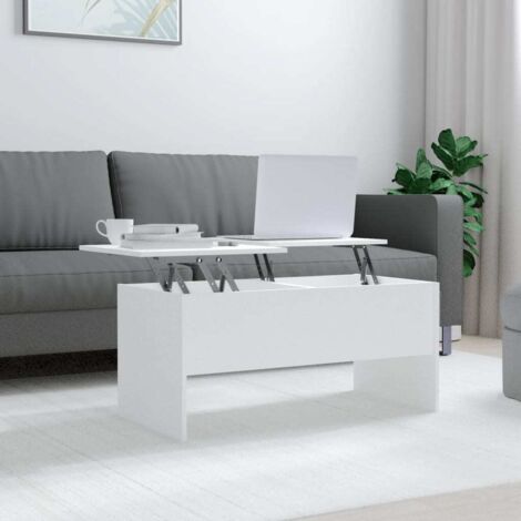 Mesa de centro madera contrachapada blanco 102x50,5x46,5 cm vidaXL (1/5)