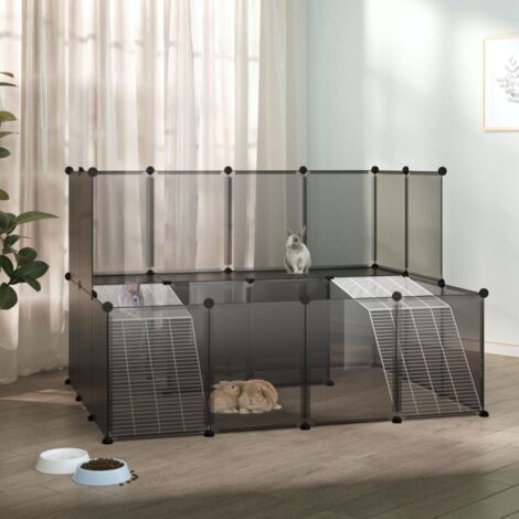 Jaula de animales pequeños negro 143x107x93 cm PP y acero vidaXL (1/5)