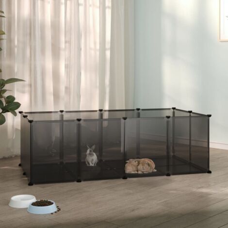 Jaula para animales pequeños negro PP y acero 144x74x46,5 cm vidaXL