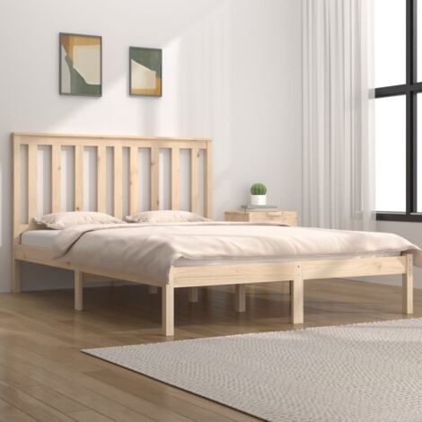 Estructura de cama doble sin colchón madera maciza vidaXL (1/5)